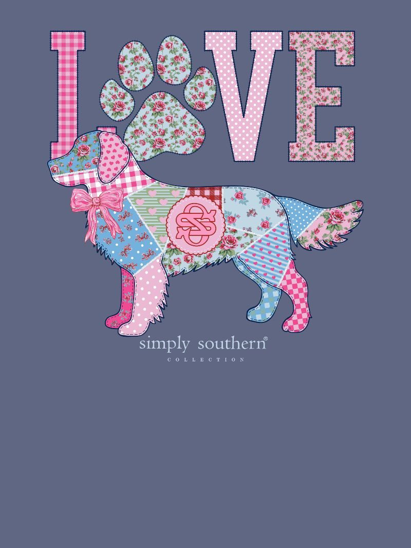 Simply Southern Dog Love Paw Denim Blue T-Shirt