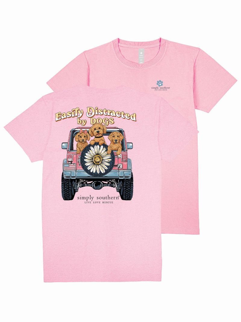 Simply Southern Distracted By Dogs T-Shirt - SimplyCuteTees