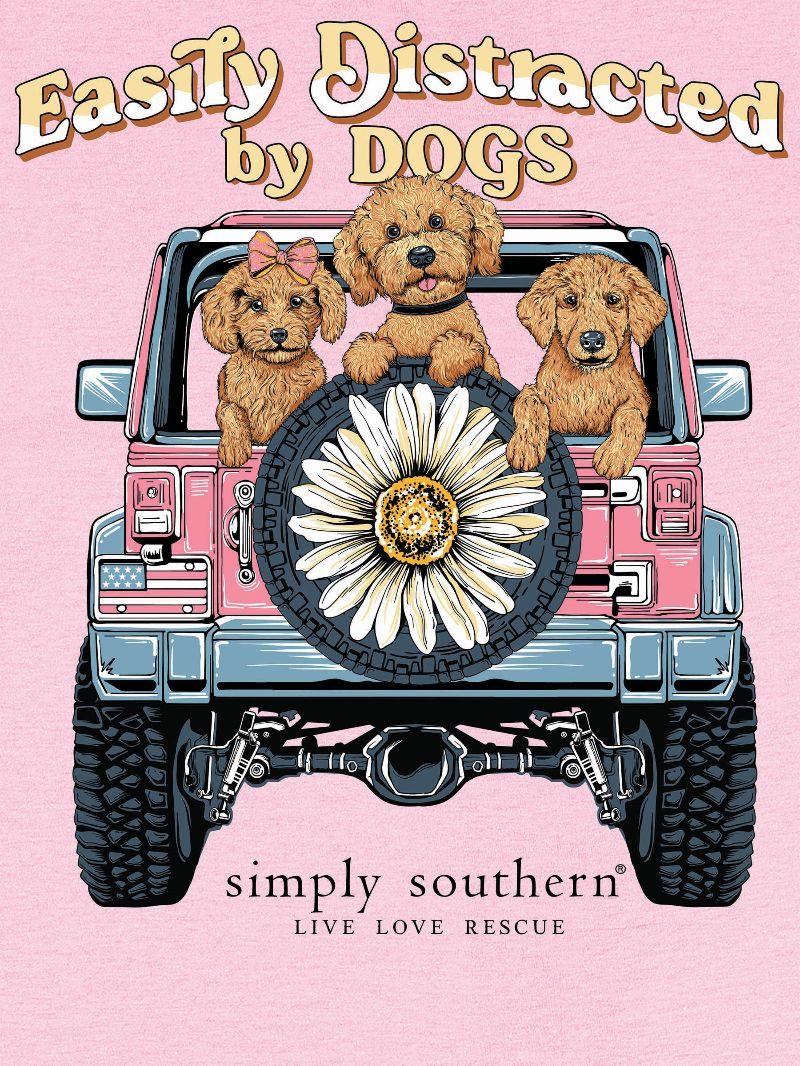 Simply Southern Distracted By Dogs T-Shirt - SimplyCuteTees