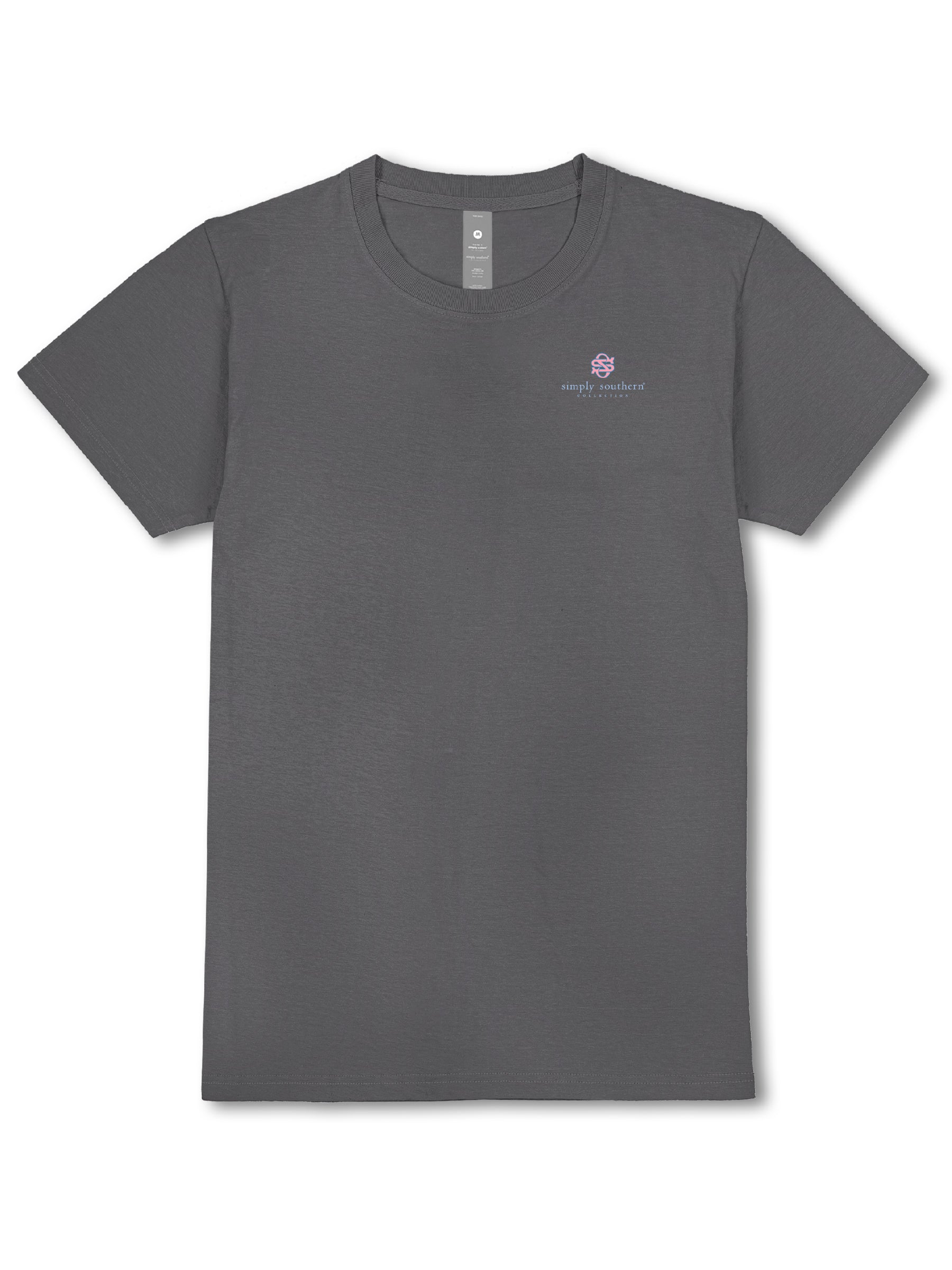 Simply Southern Happiness Blooms Washed Coal T-Shirt - SimplyCuteTees