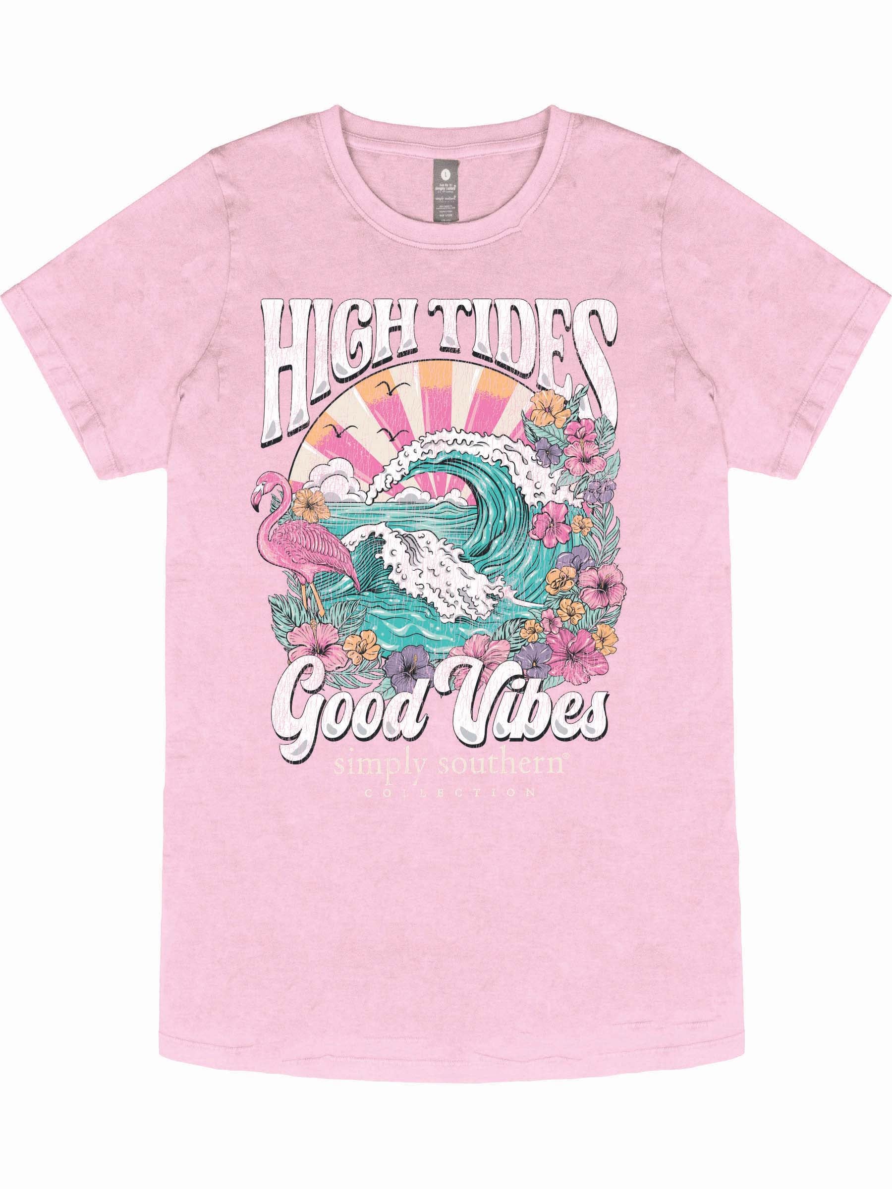 Simply Southern High Tides Washed Pink T-Shirt - SimplyCuteTees