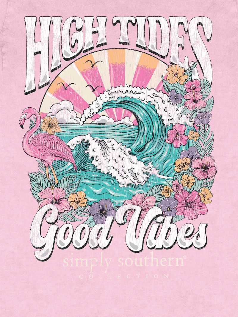 Simply Southern High Tides Washed Pink T-Shirt - SimplyCuteTees