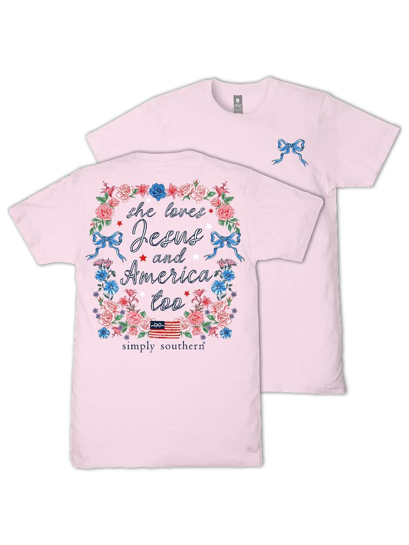 Simply Southern USA Jesus Peony T-Shirt