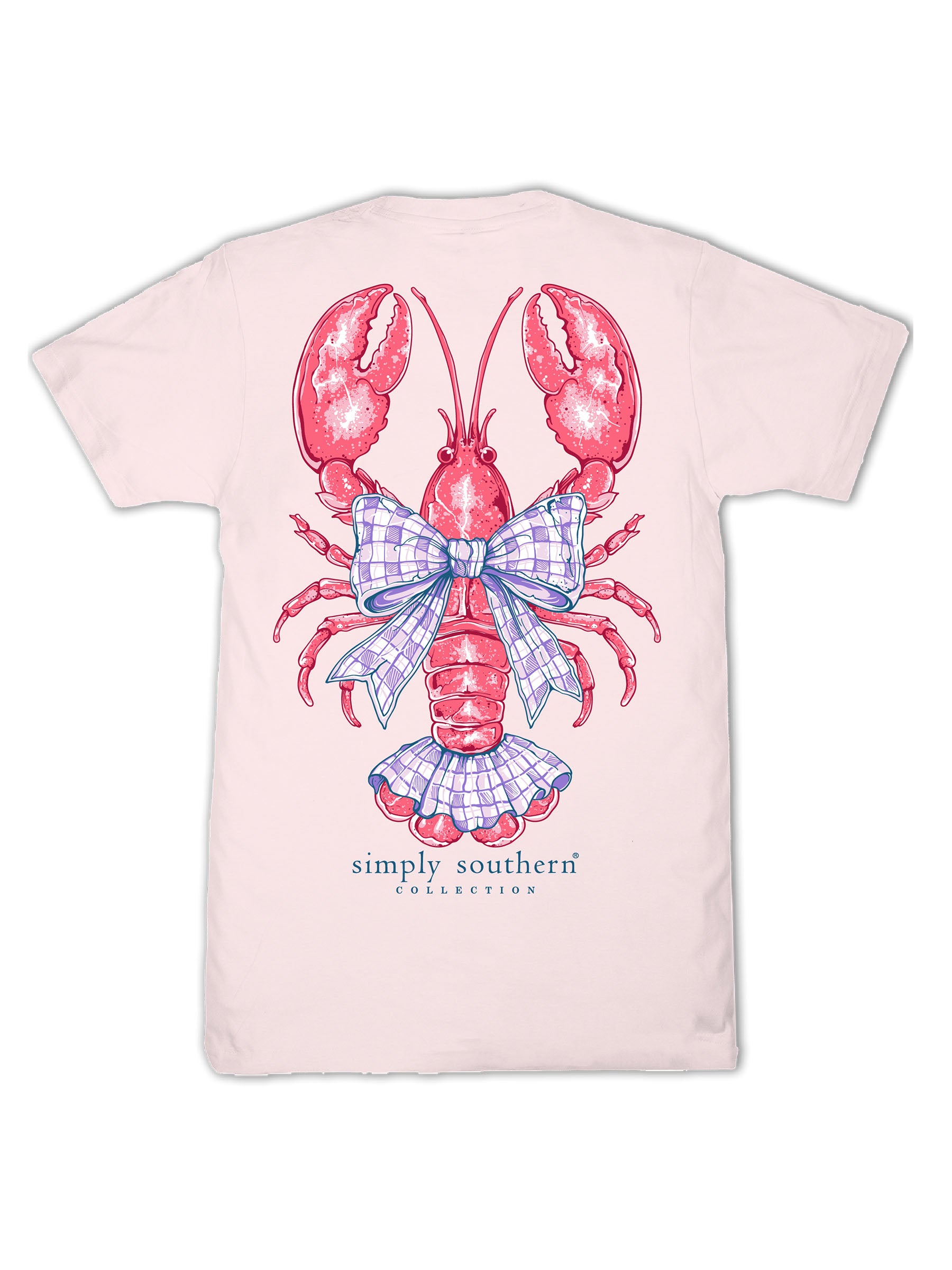 Simply Southern Lobster Bow Rosy T-Shirt - SimplyCuteTees