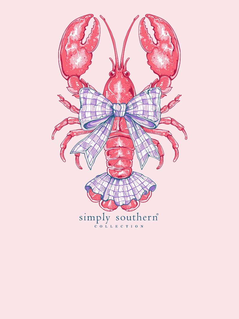 Simply Southern Lobster Bow Rosy T-Shirt - SimplyCuteTees