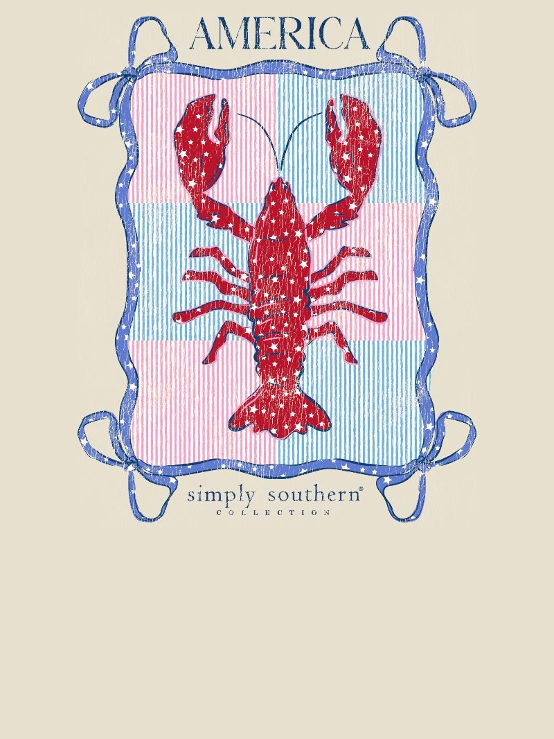 Simply Southern USA Lobster Wisp T-Shirt - SimplyCuteTees