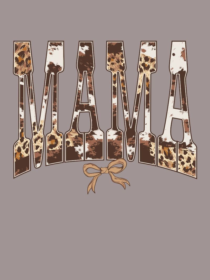 Simply Southern Cowhide Mama Bow Driftwood T-Shirt