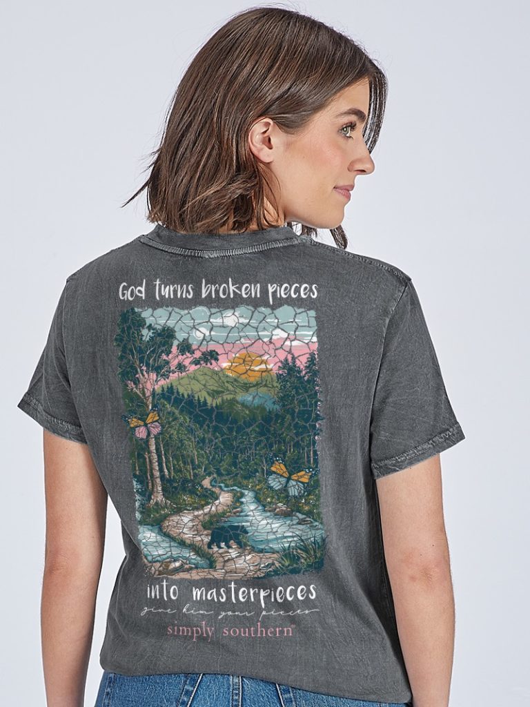 Simply Southern Masterpieces Washed Coal T-Shirt - SimplyCuteTees
