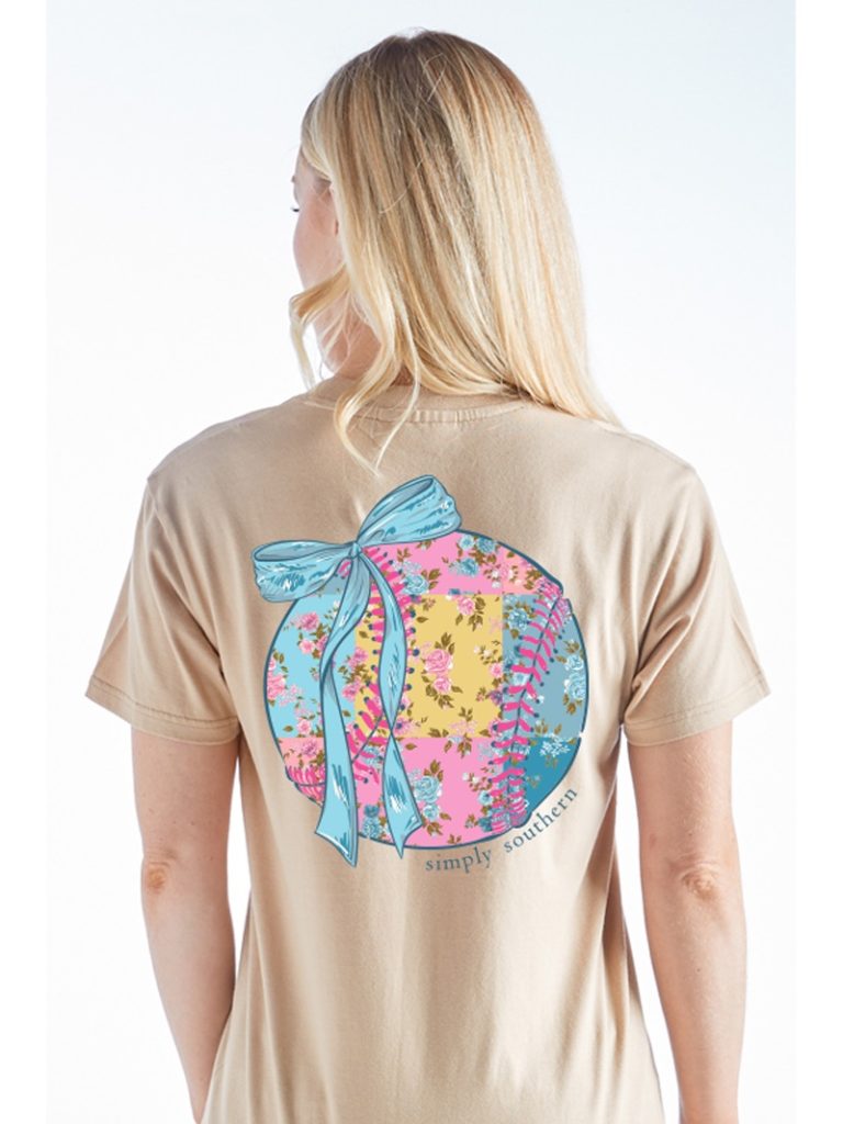 Simply Southern Bow Patch Baseball Softball T-Shirt - SimplyCuteTees