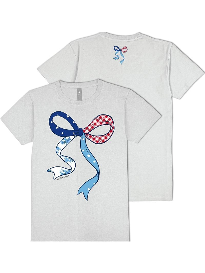 Simply Southern USA Patch Bow T-Shirt - SimplyCuteTees