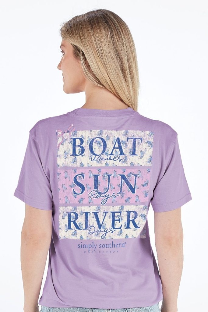 Simply Southern Boat Sun River T-Shirt - SimplyCuteTees