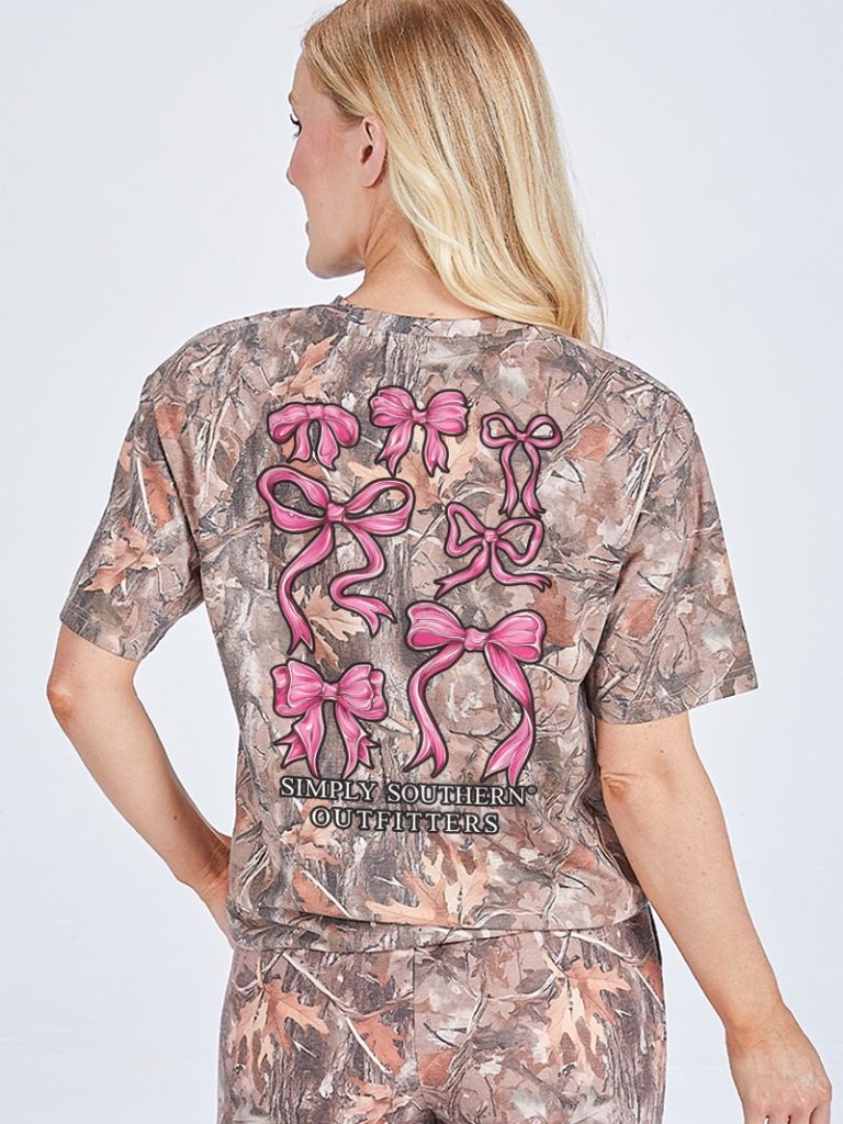 Simply Southern Pink Bows Camo T-Shirt - SimplyCuteTees