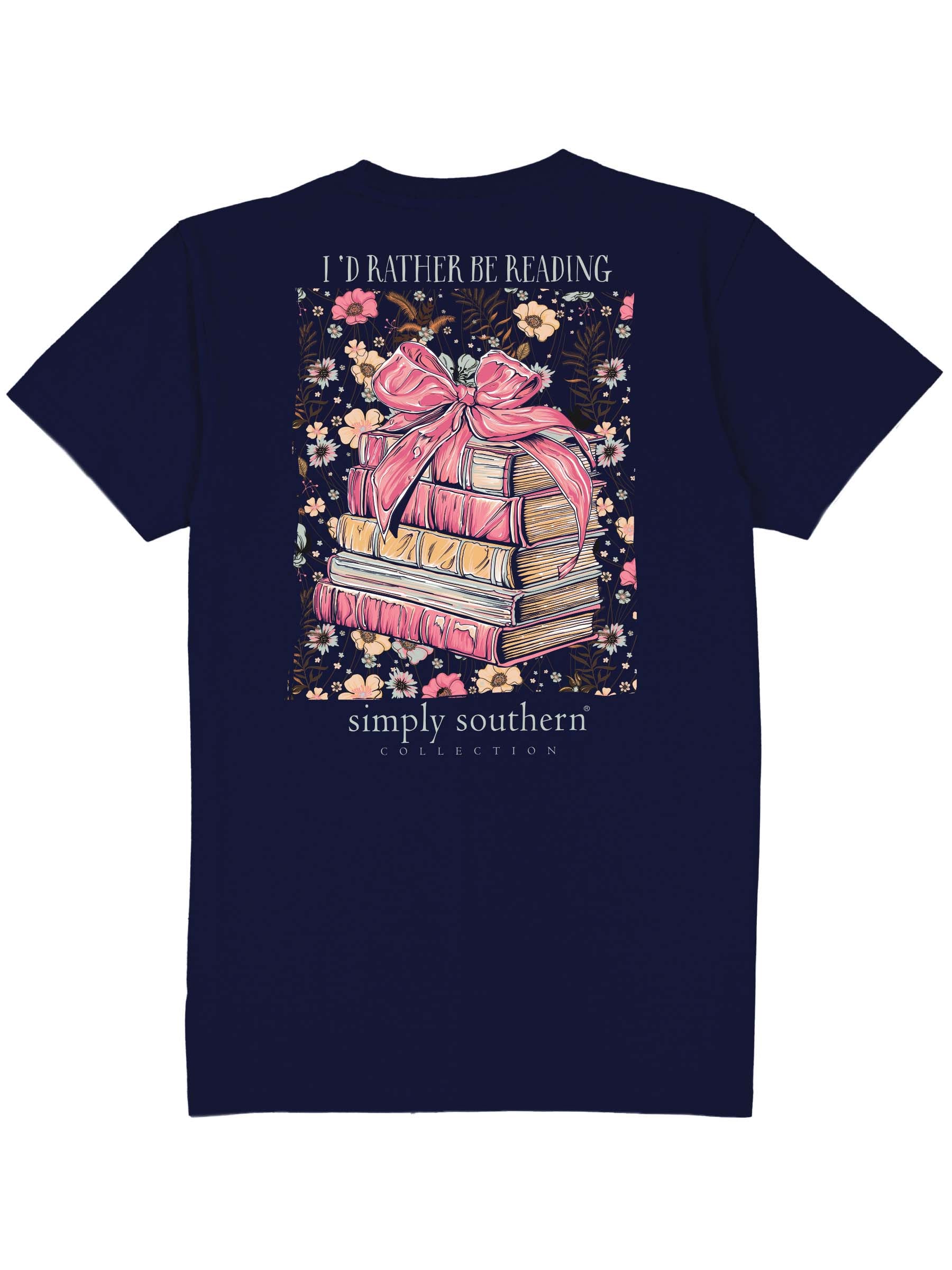 Simply Southern Reading Books Bow T-Shirt - SimplyCuteTees