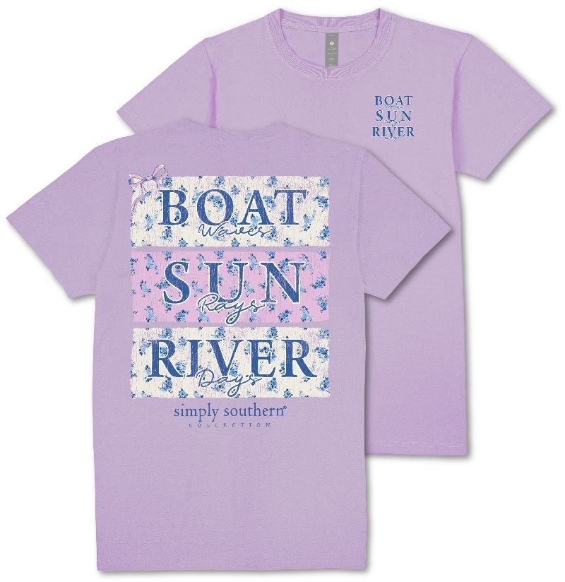 Simply Southern Boat Sun River T-Shirt - SimplyCuteTees