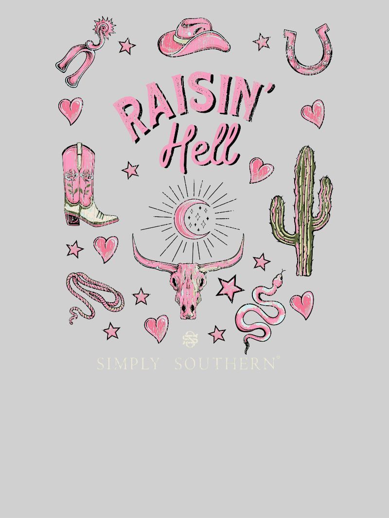 Simply Southern Rasin Hell Washed Shadow T-Shirt - SimplyCuteTees