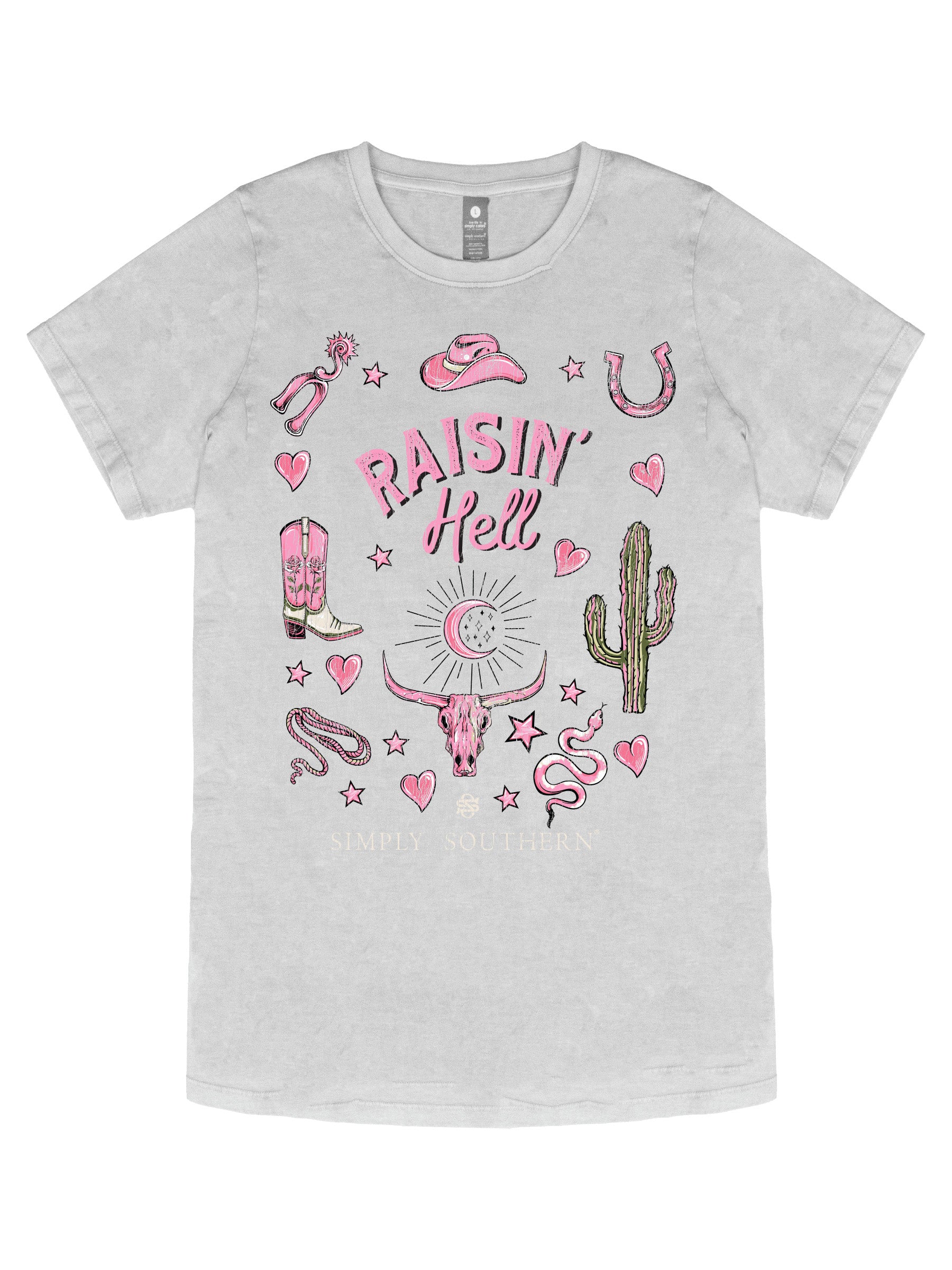 Simply Southern Rasin Hell Washed Shadow T-Shirt - SimplyCuteTees
