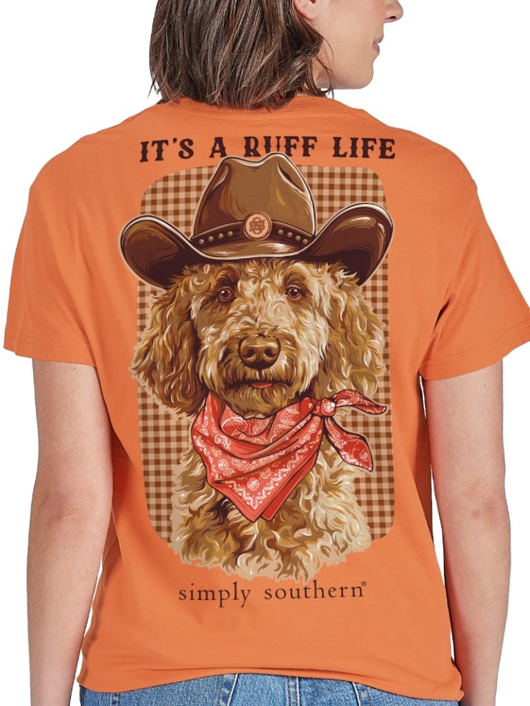 Simply Southern Ruff Life Dog Papaya T-Shirt
