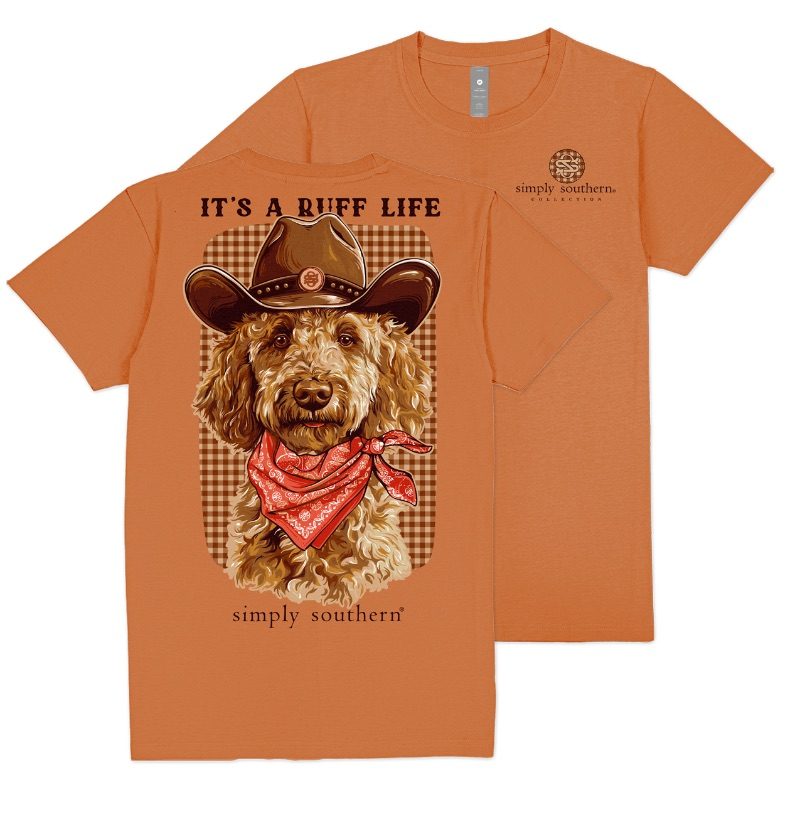 Simply Southern Ruff Life Dog Papaya T-Shirt