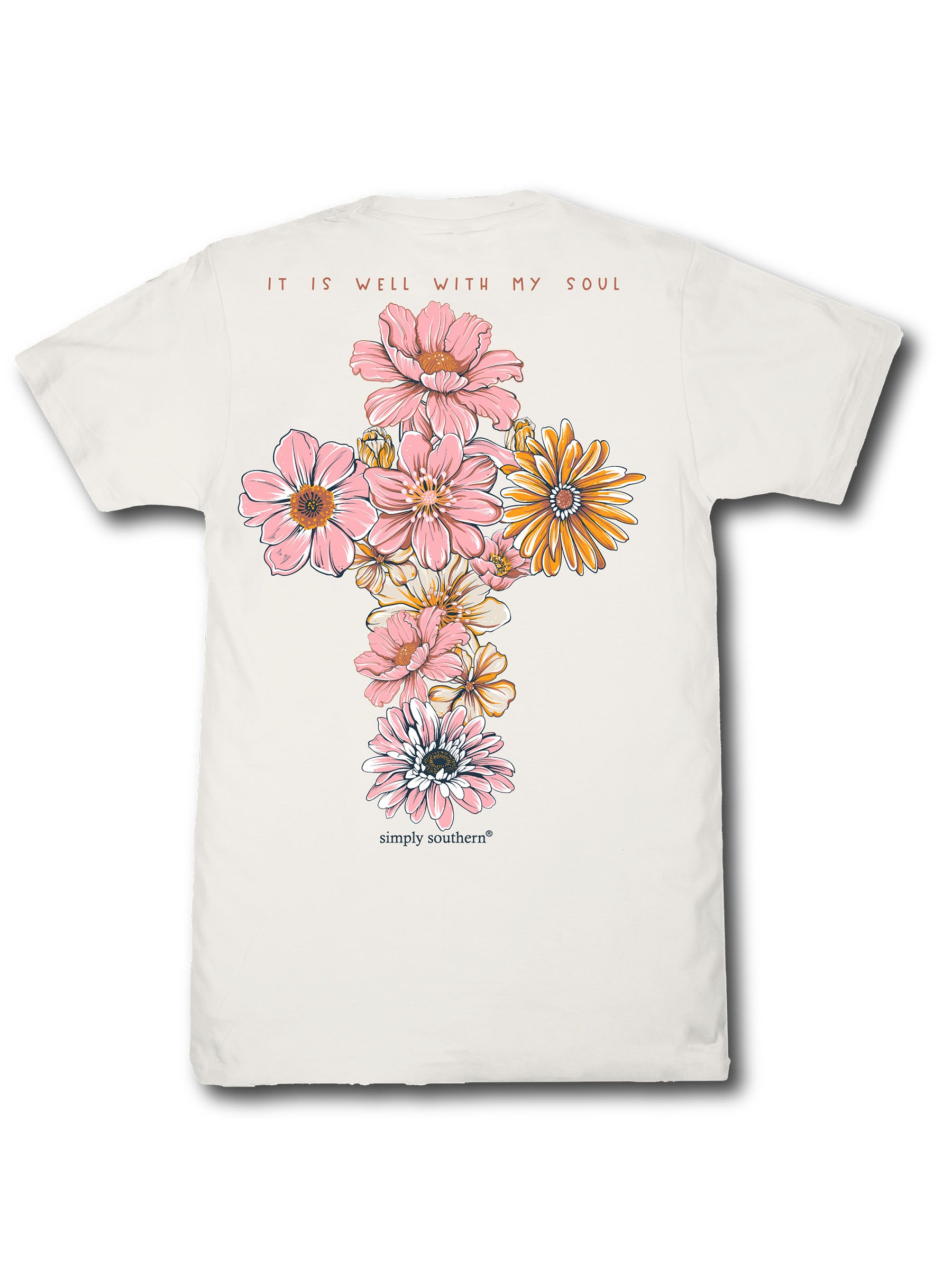 Simply Southern Well Soul Flower Cross T-Shirt - SimplyCuteTees