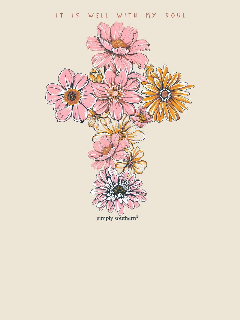 Simply Southern Well Soul Flower Cross T-Shirt - SimplyCuteTees