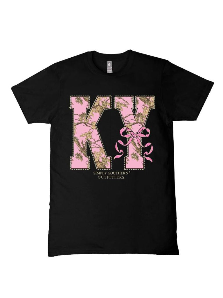 Simply Southern Kentucky Camo Bow Black T-Shirt - SimplyCuteTees