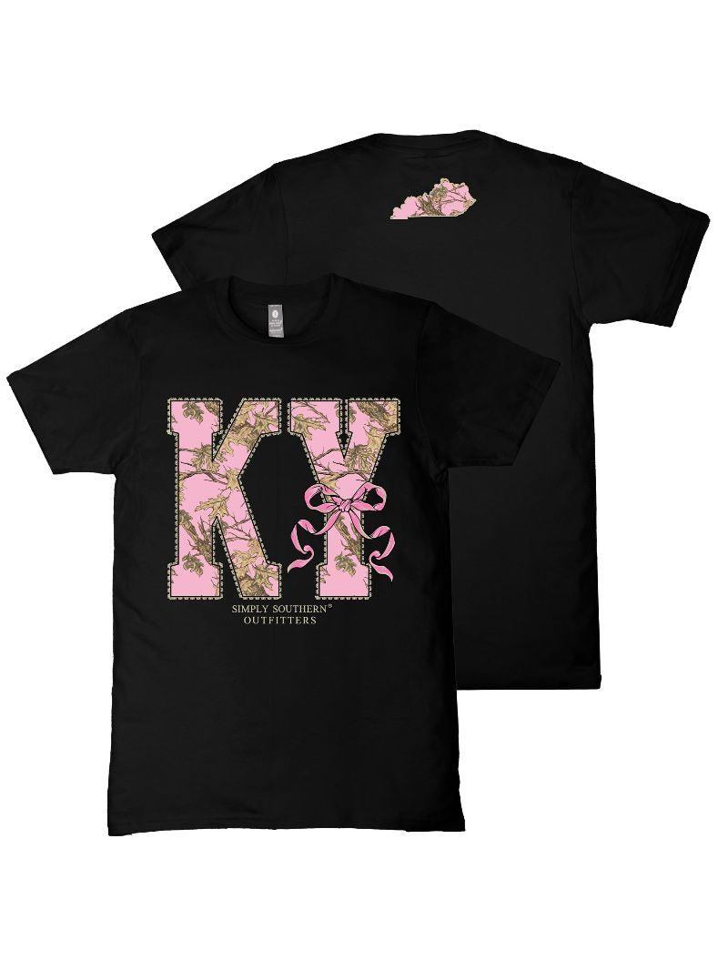 Simply Southern Kentucky Camo Bow Black T-Shirt - SimplyCuteTees
