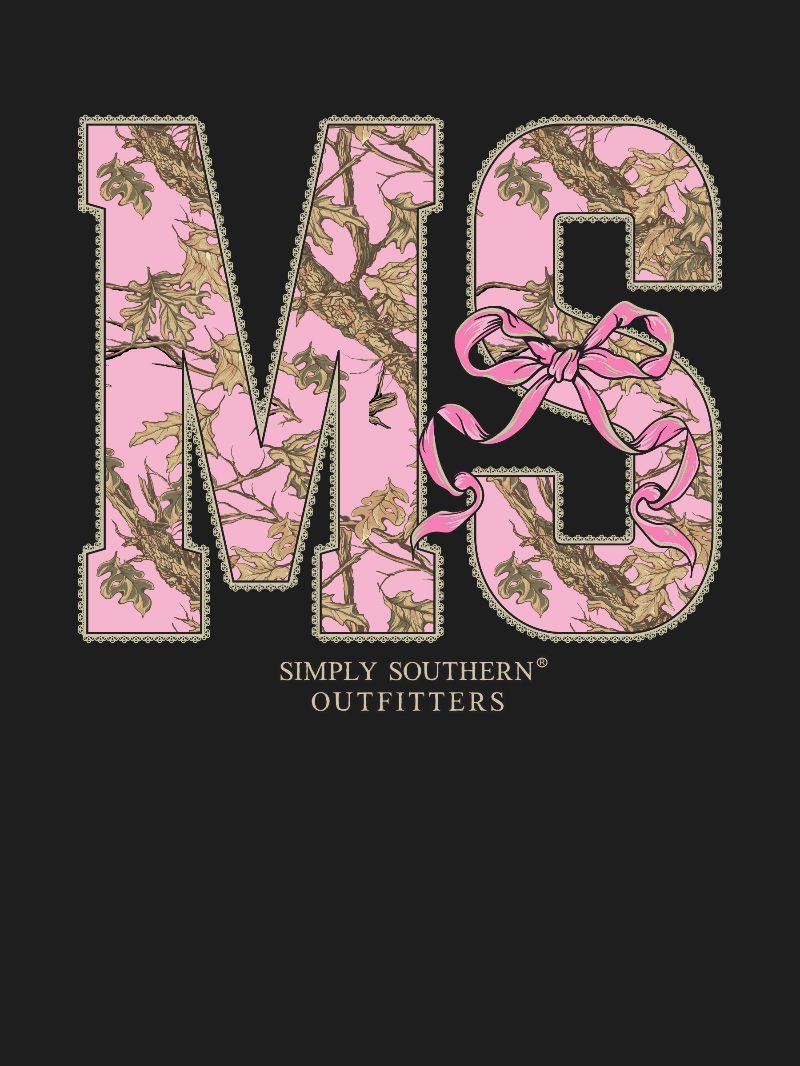 Simply Southern Mississippi Camo Bow Black T-Shirt - SimplyCuteTees