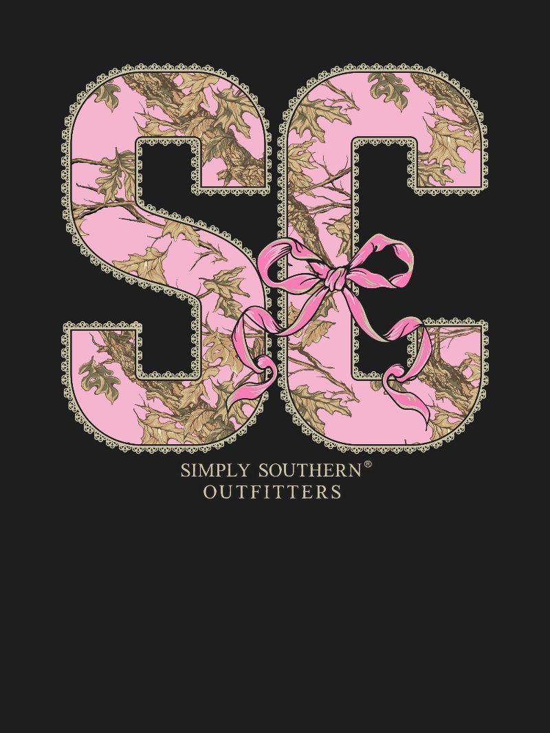Simply Southern South Carolina Camo Bow Black T-Shirt