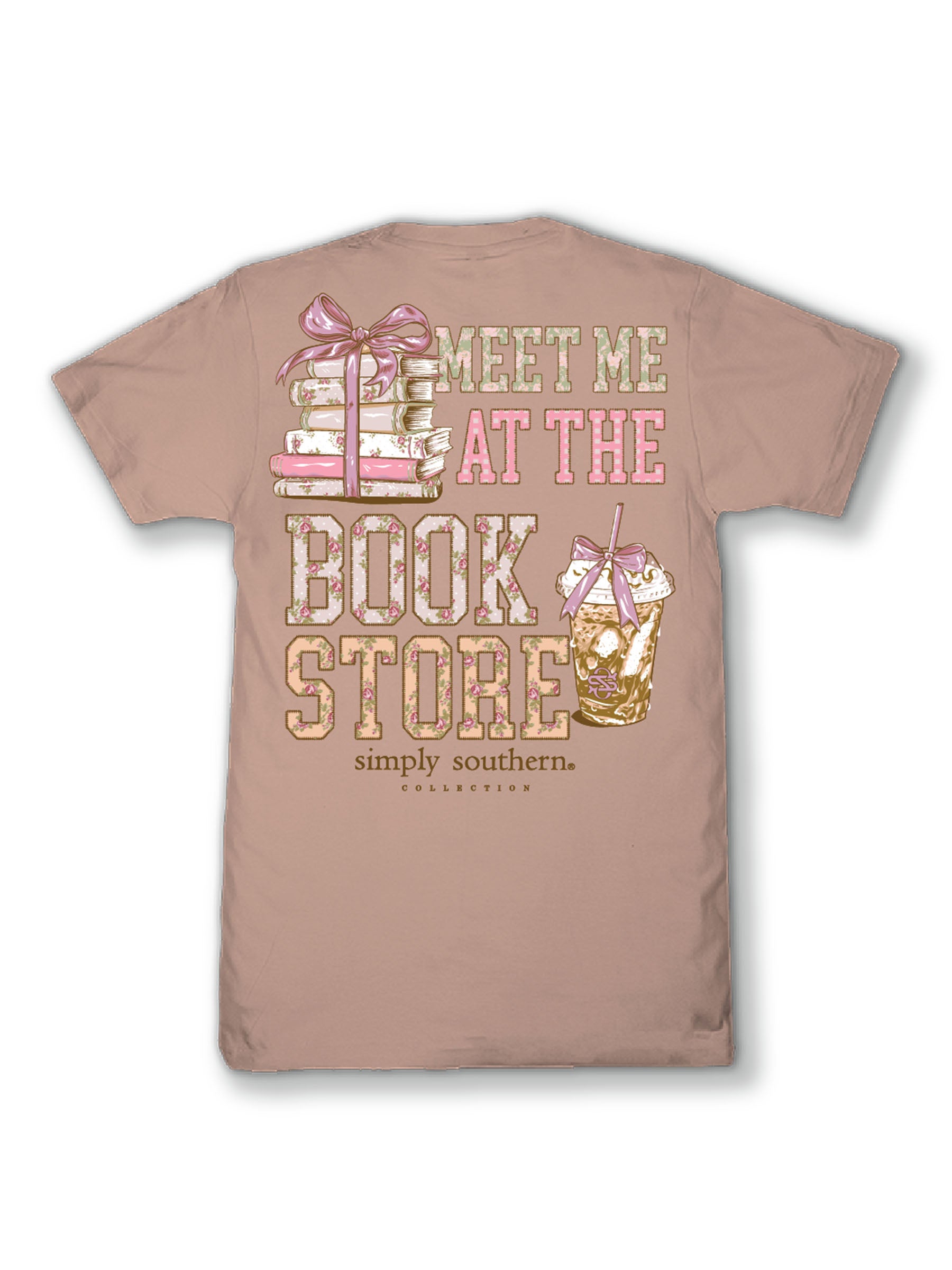 Simply Southern Meet At Book Store Mahogany T-Shirt