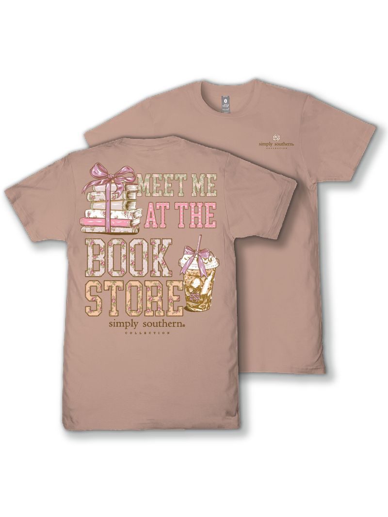 Simply Southern Meet At Book Store Mahogany T-Shirt