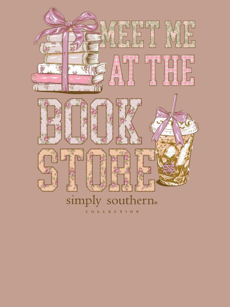 Simply Southern Meet At Book Store Mahogany T-Shirt