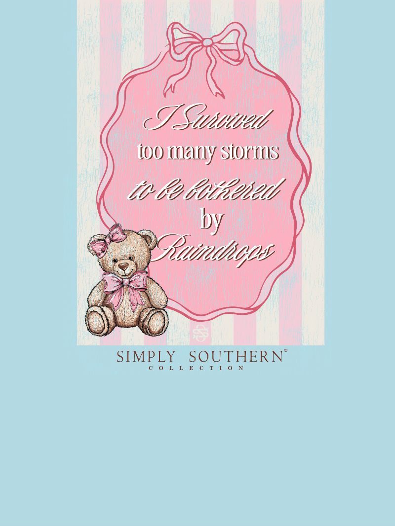 Simply Southern Too Many Storms Washed Aqua T-Shirt - SimplyCuteTees