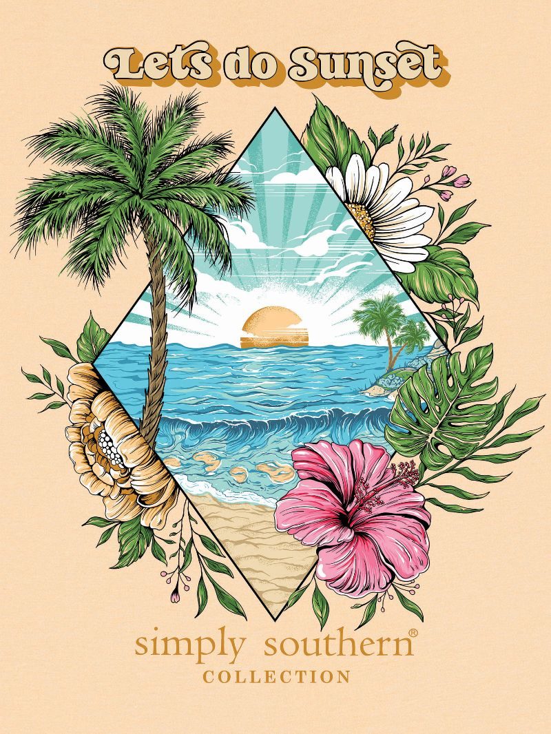 Simply Southern Sunset Beach Sun T-Shirt - SimplyCuteTees