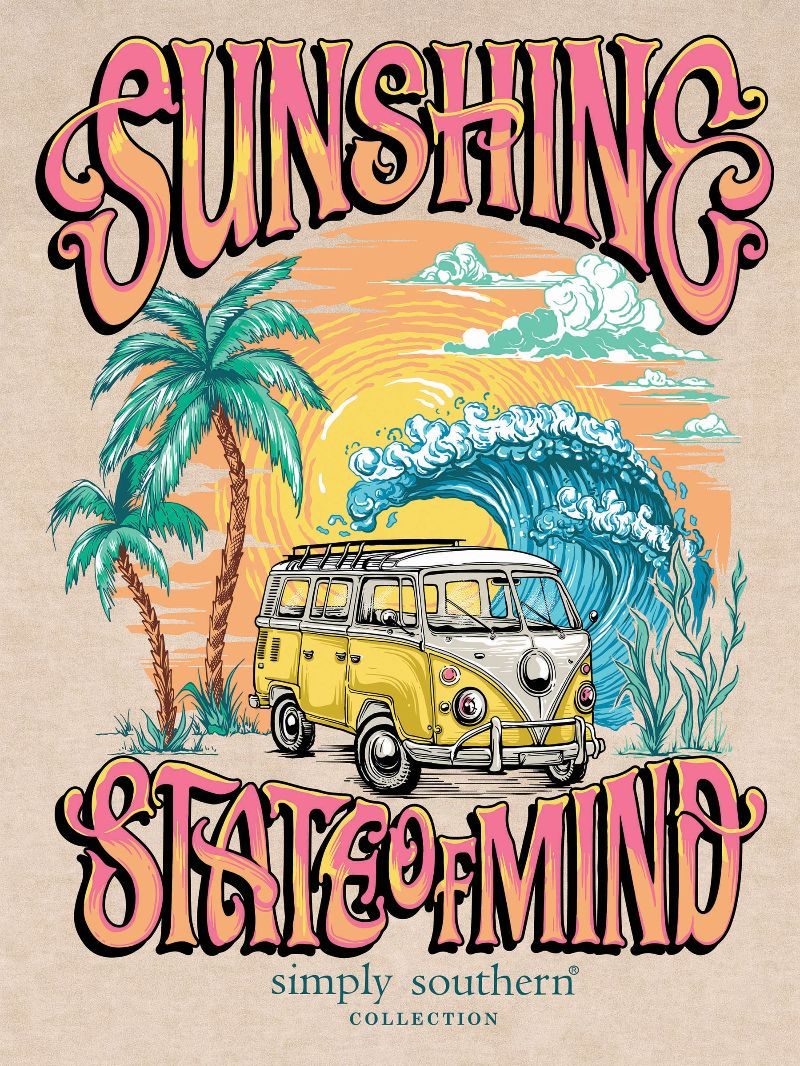 Simply Southern Sunshine Washed Cream T-Shirt - SimplyCuteTees