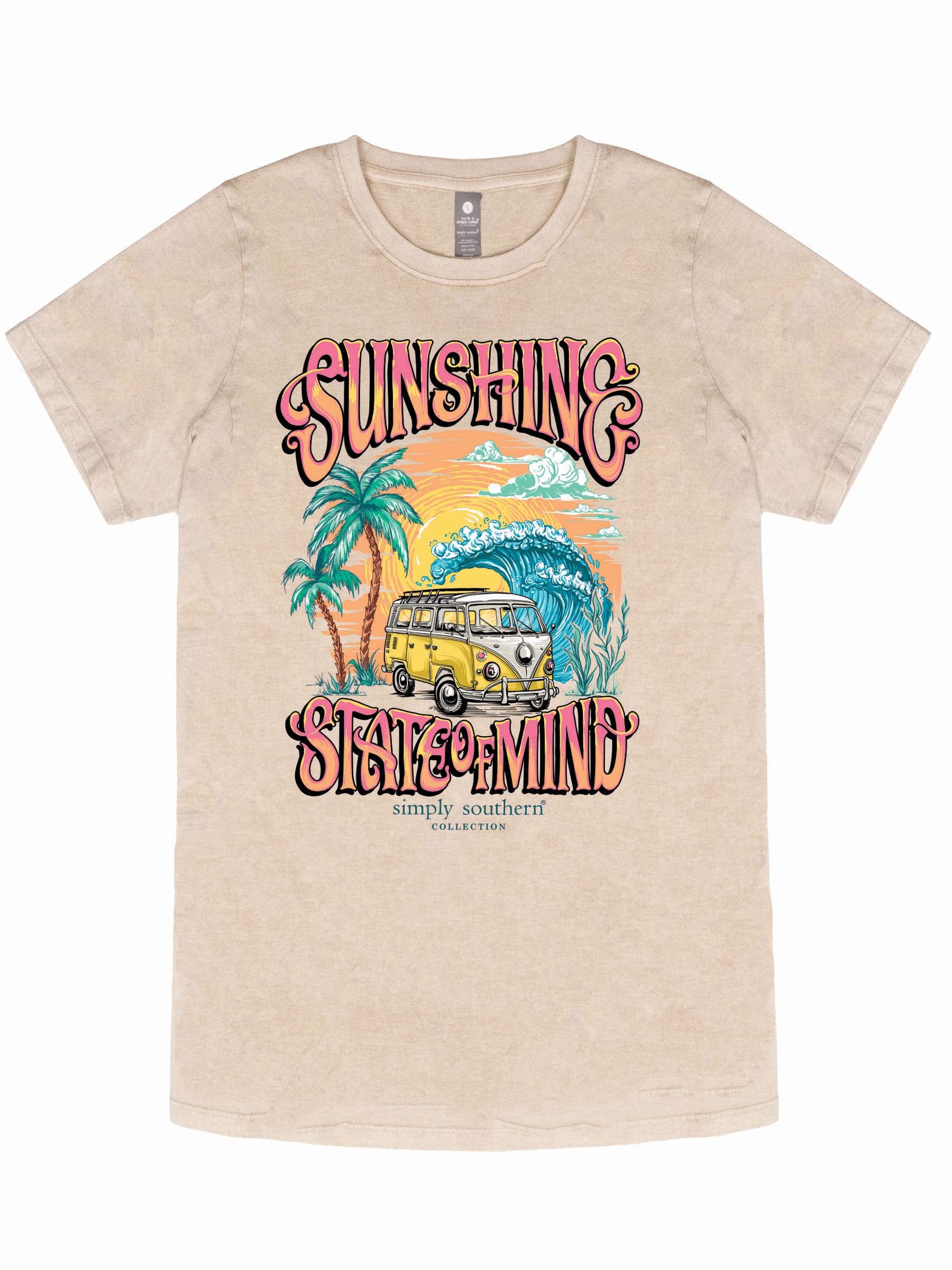 Simply Southern Sunshine Washed Cream T-Shirt - SimplyCuteTees