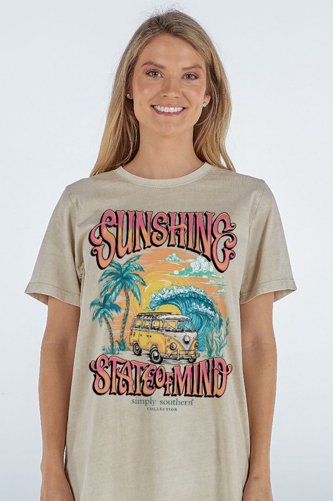 Simply Southern Sunshine Washed Cream T-Shirt - SimplyCuteTees