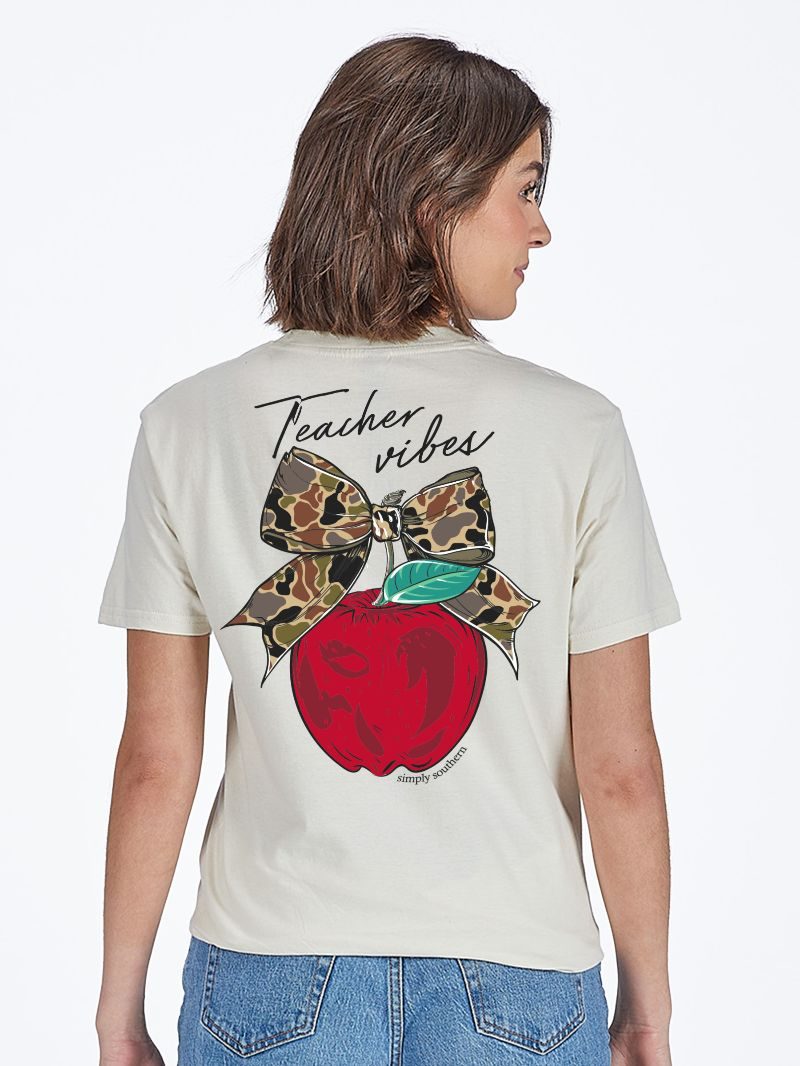 Simply Southern Teacher Vibes Linen T-Shirt - SimplyCuteTees
