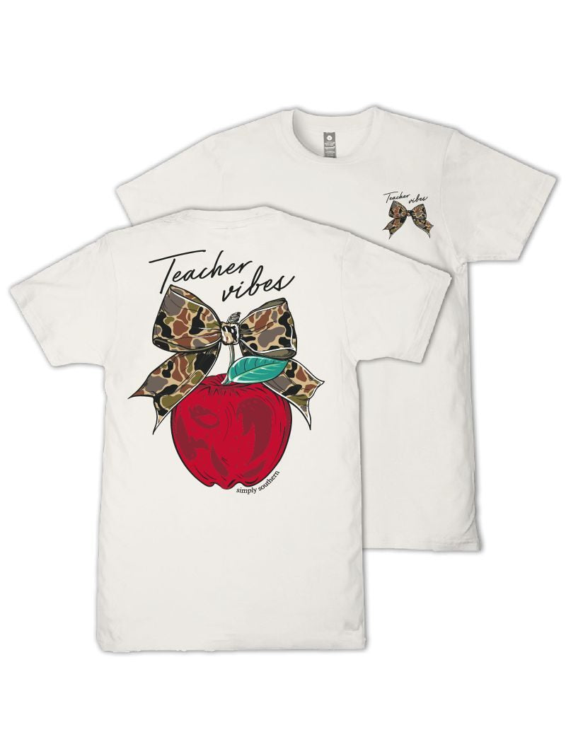 Simply Southern Teacher Vibes Linen T-Shirt - SimplyCuteTees