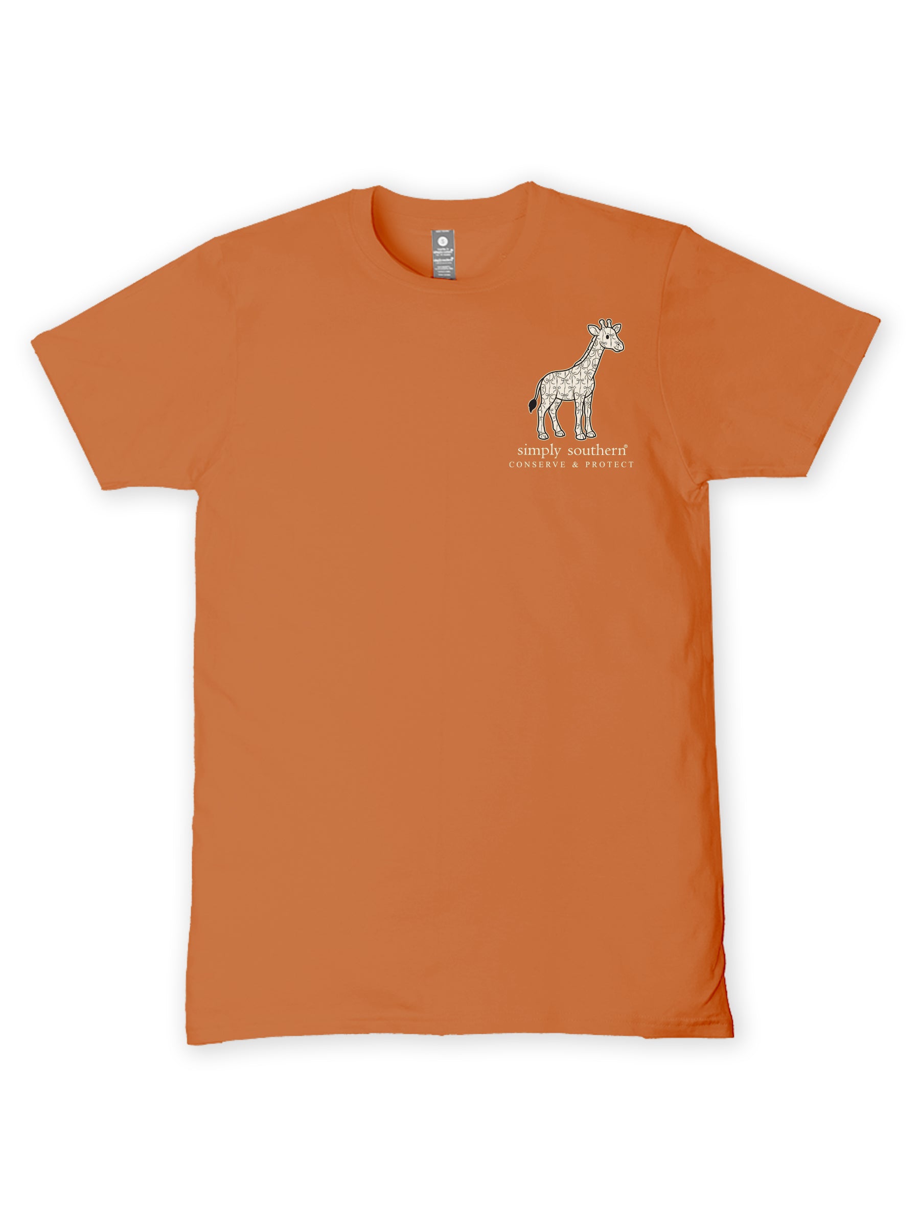 Simply Southern Giraffe Tracker Bow Papaya T-Shirt