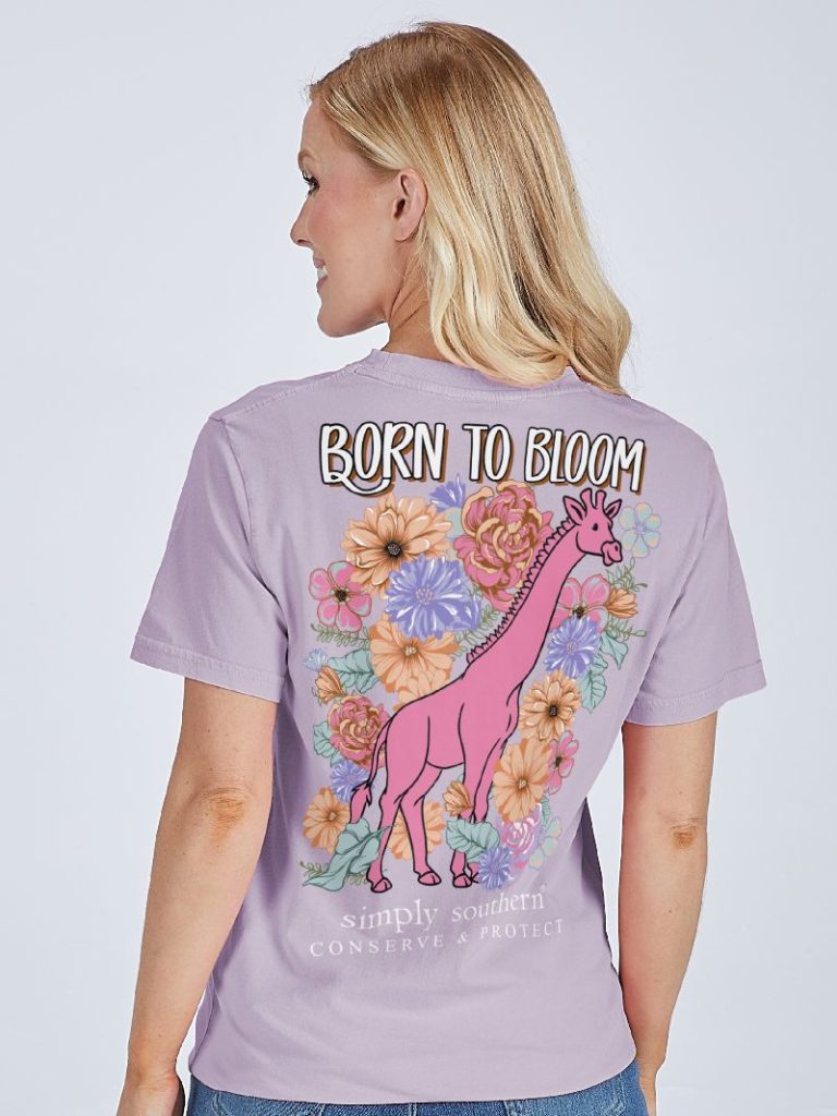 Simply Southern Giraffe Tracker Bloom T-Shirt - SimplyCuteTees