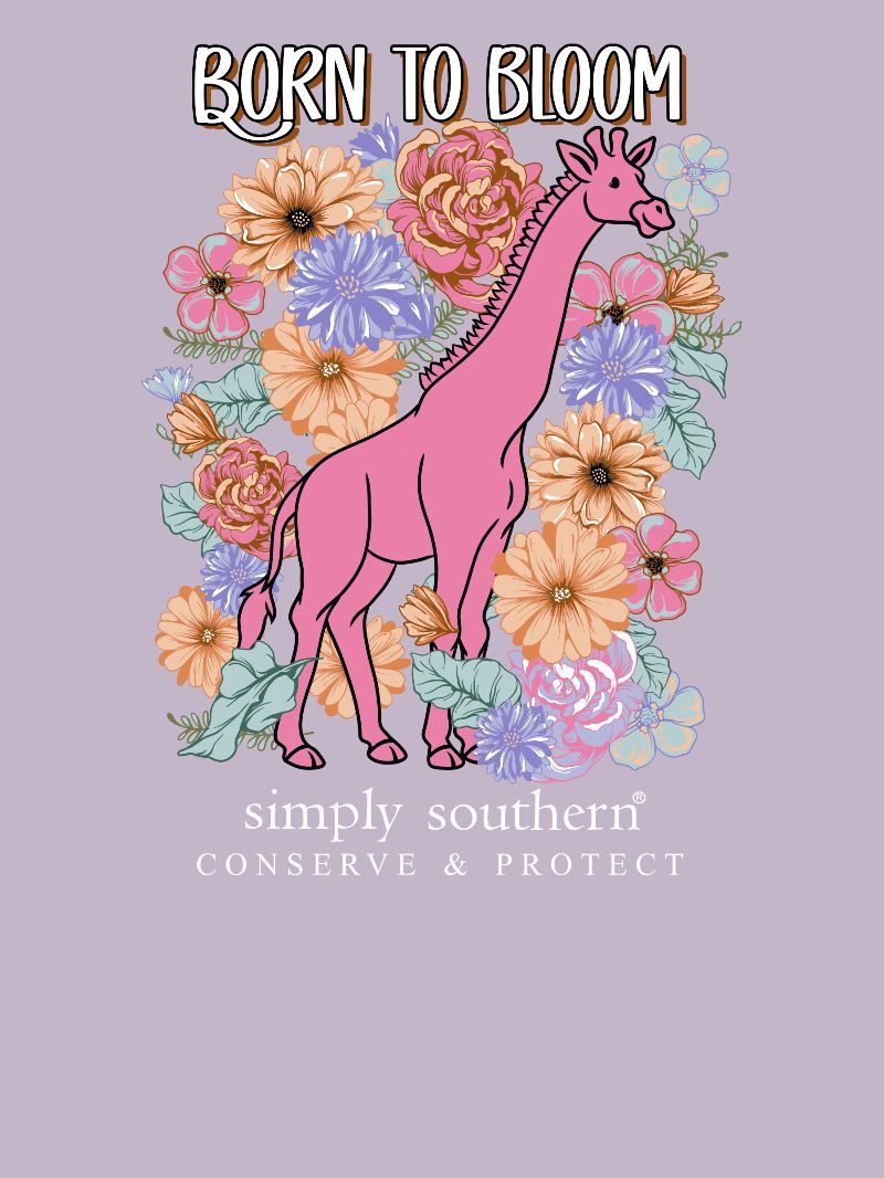 Simply Southern Giraffe Tracker Bloom T-Shirt - SimplyCuteTees