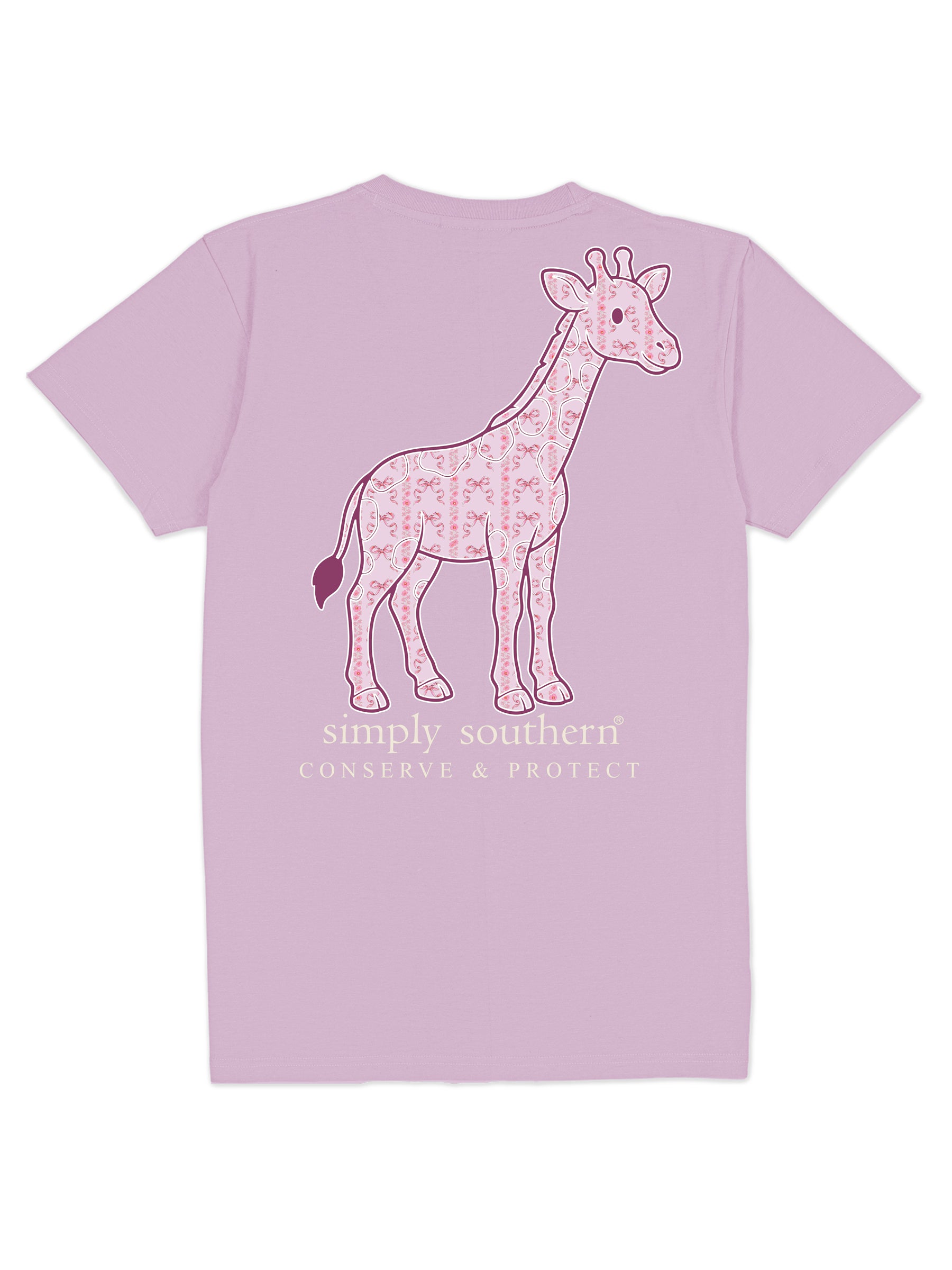 Simply Southern Giraffe Tracker Floral Pattern T-Shirt