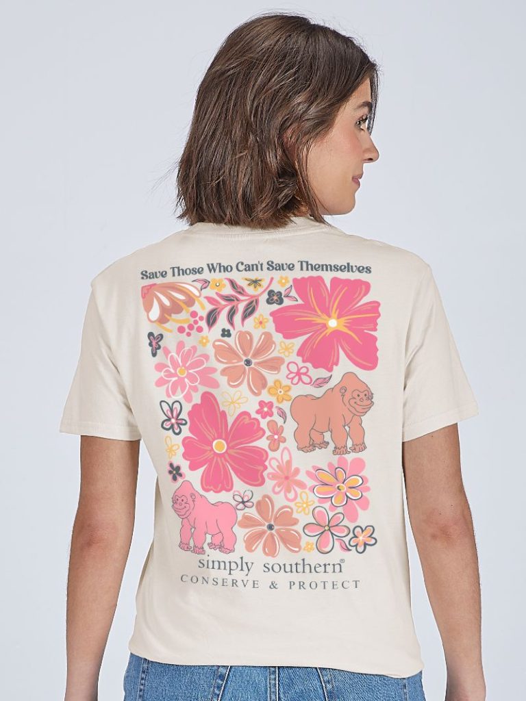 Simply Southern Gorilla Tracker Flowers T-Shirt