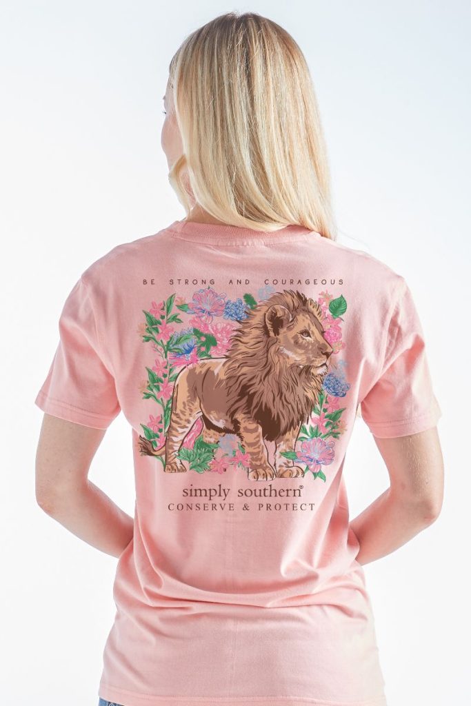 Simply Southern Lion Tracker Strong Peach T-Shirt