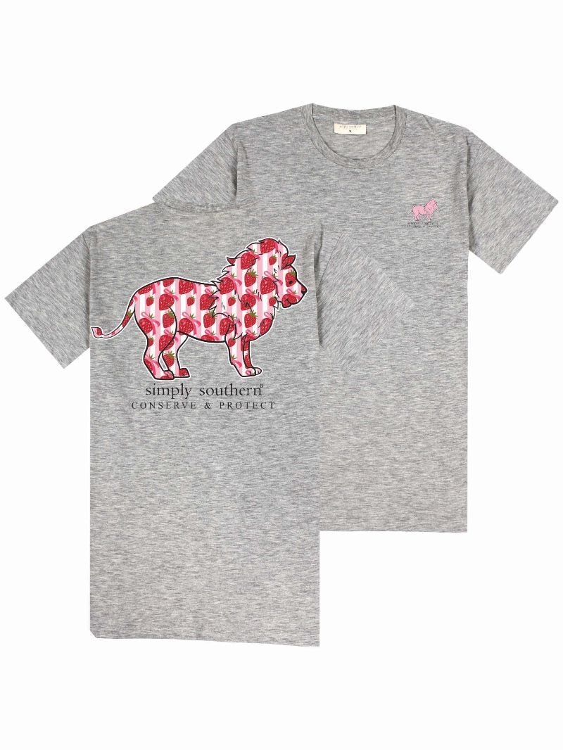 Simply Southern Lion Tracker Strawberry T-Shirt - SimplyCuteTees