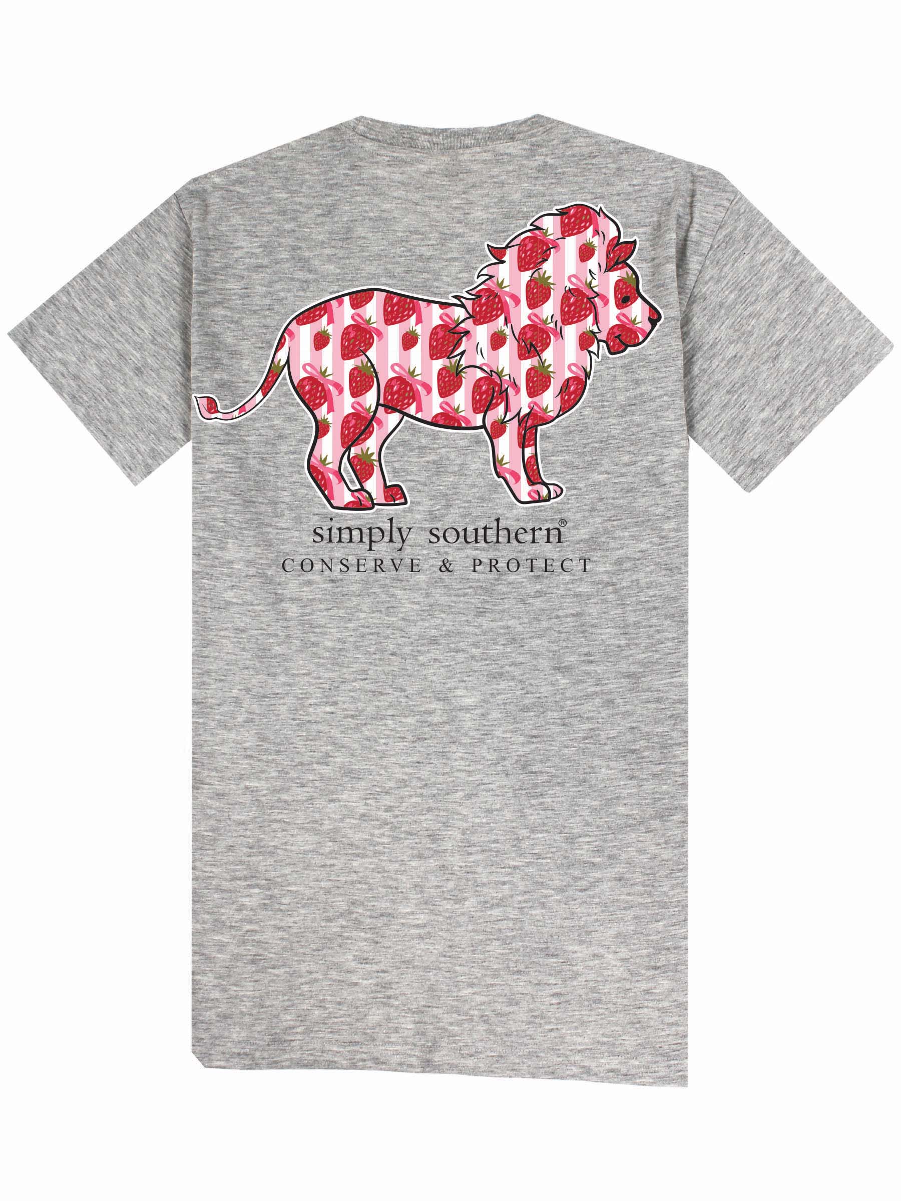 Simply Southern Lion Tracker Strawberry T-Shirt - SimplyCuteTees