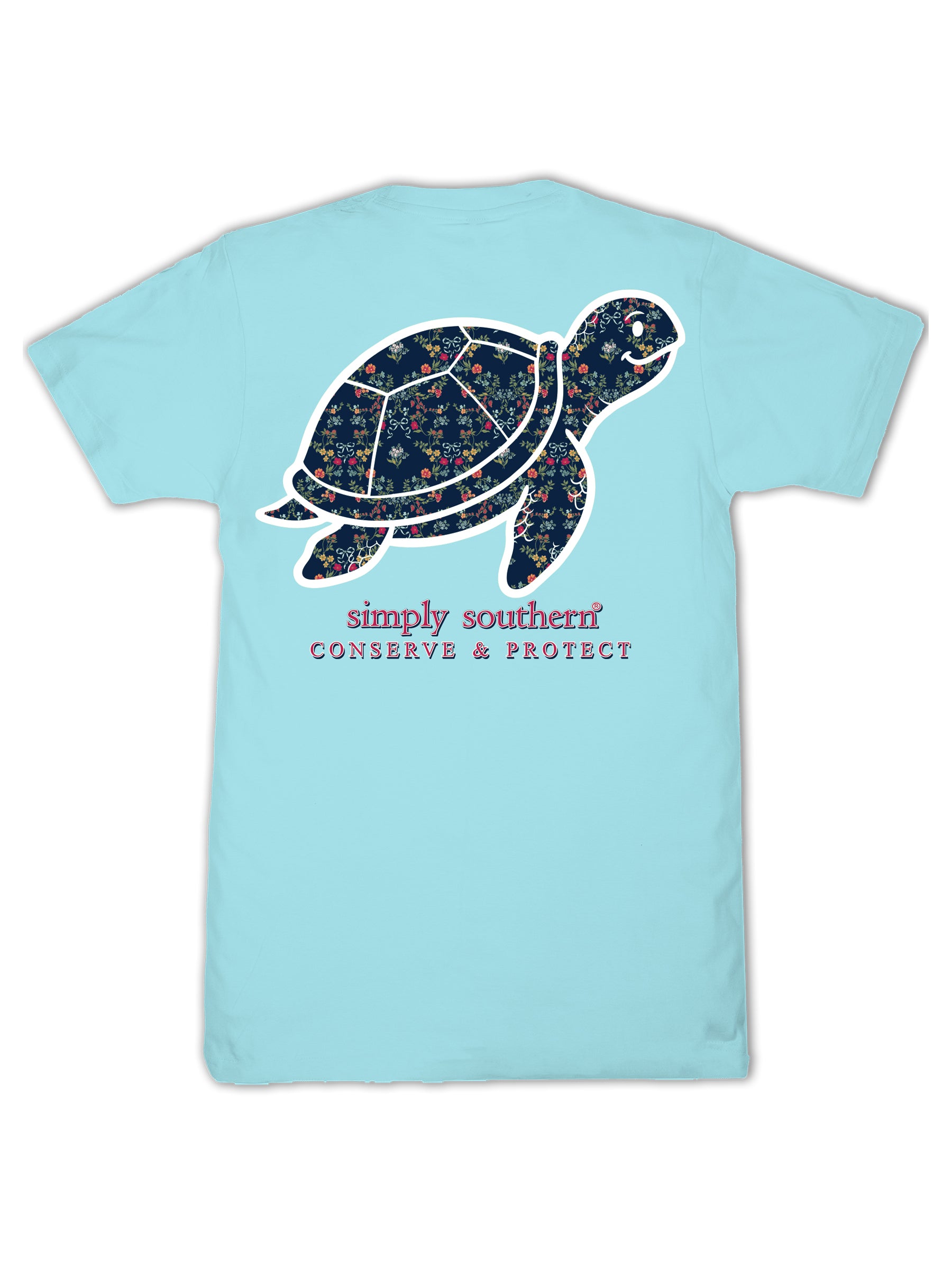 Simply Southern Turtle Tracker Floral Pattern T-Shirt