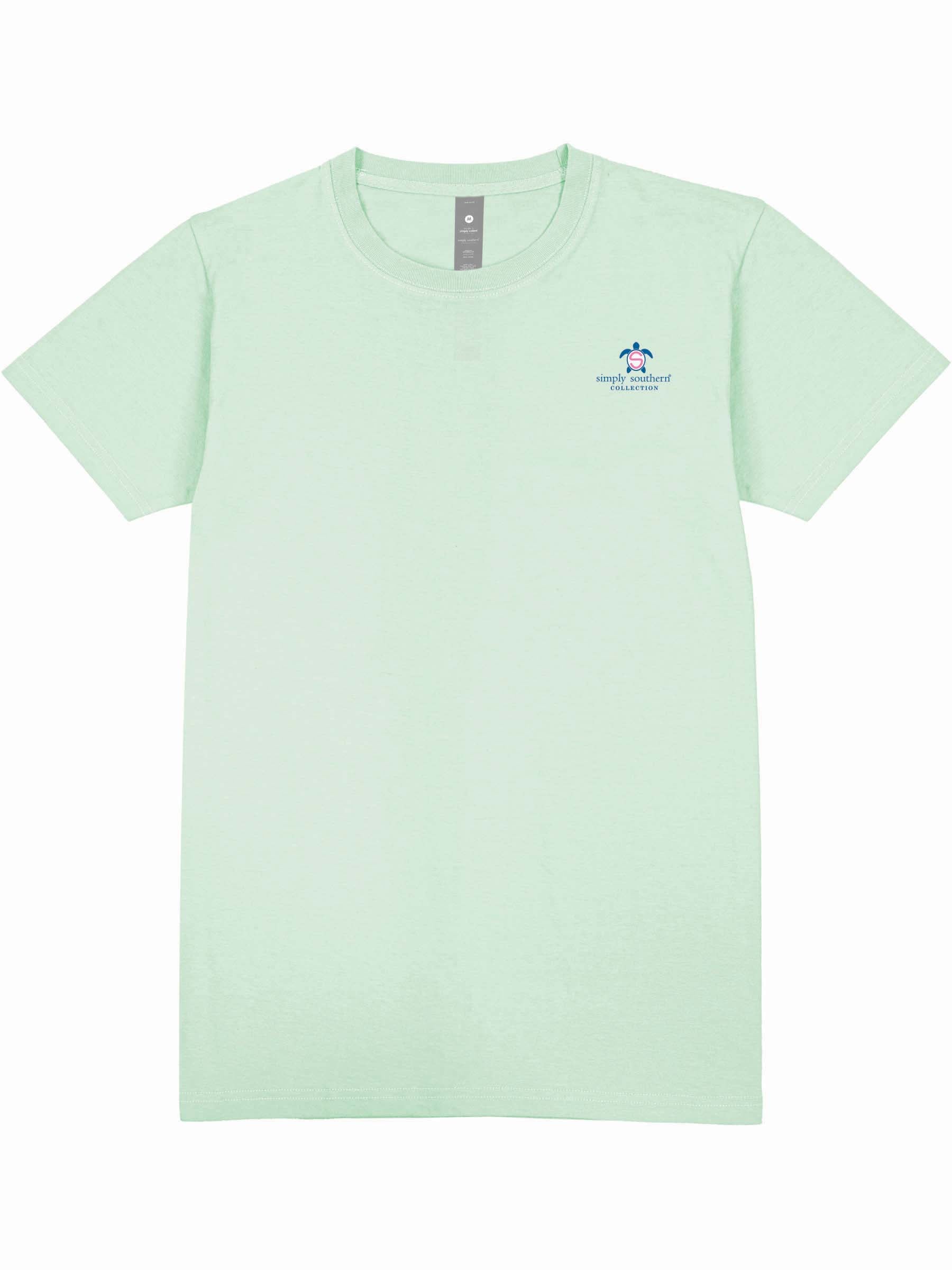 Simply Southern Turtle Tracker Forward Mint T-Shirt - SimplyCuteTees