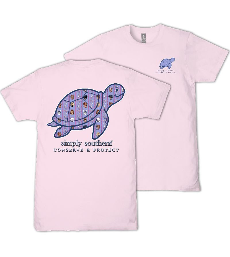 Simply Southern Turtle Tracker Puppy Pattern T-Shirt