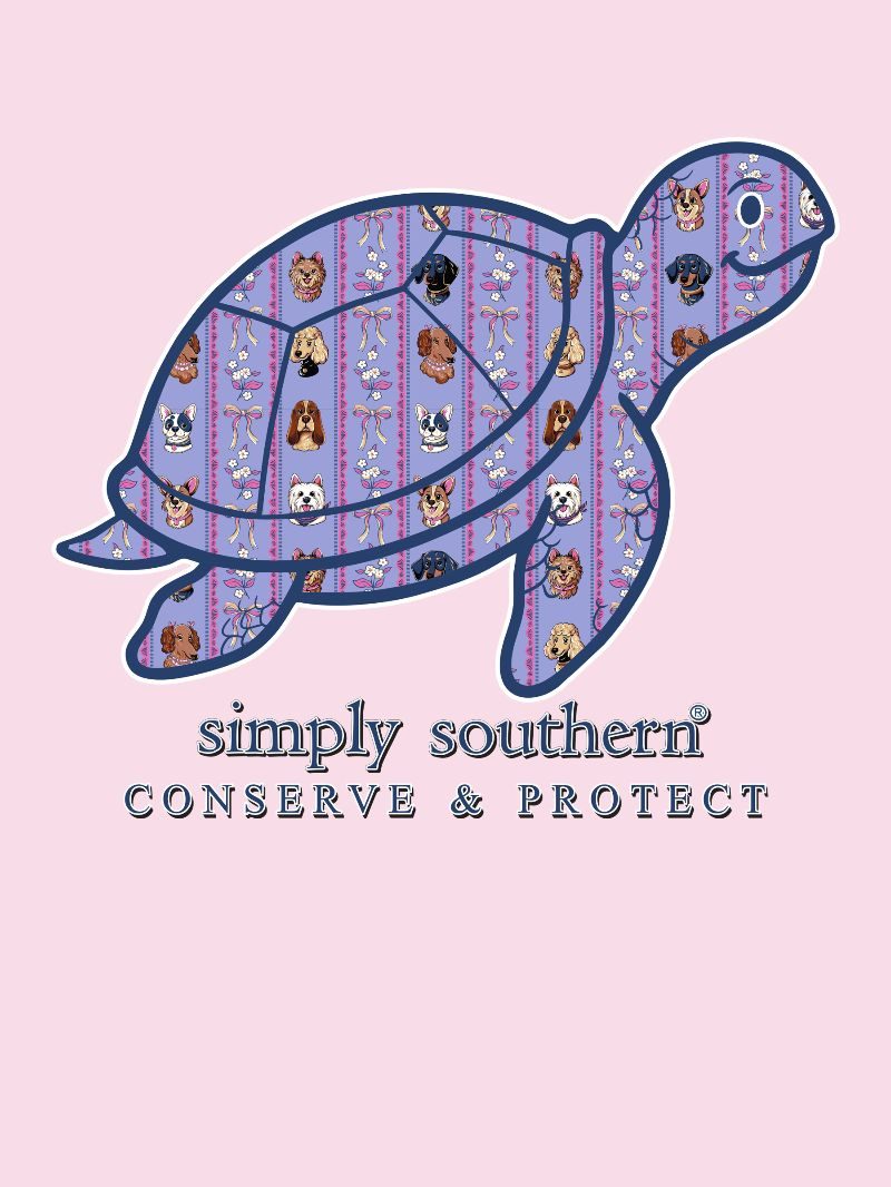Simply Southern Turtle Tracker Puppy Pattern T-Shirt